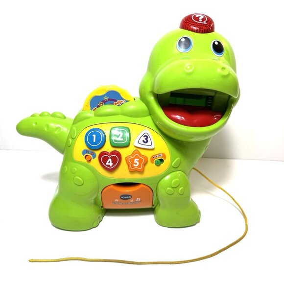VTech Chomp & Count Dino with 6 Food Coins Music Sounds Counting Learning Toy - Picture 1 of 7
